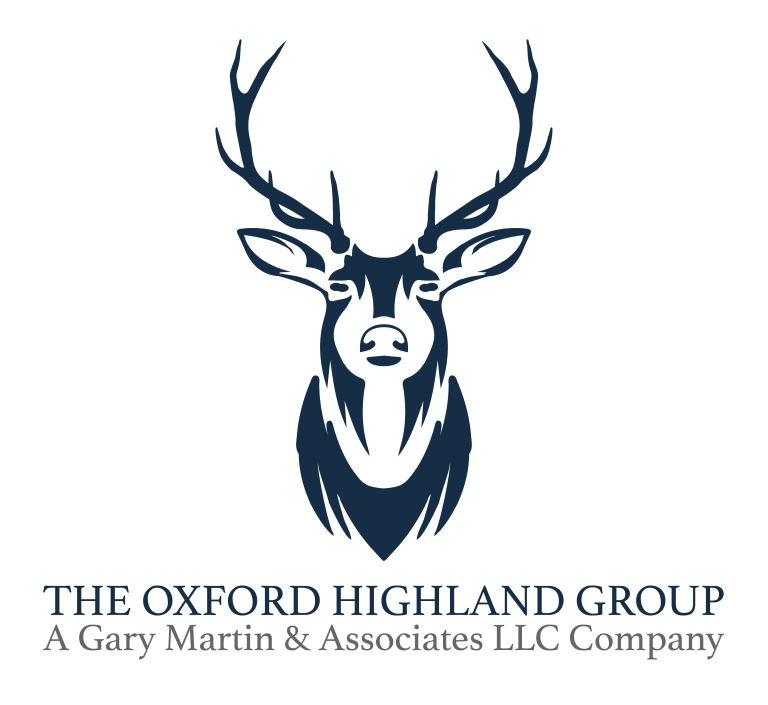 The oxford highland group with reindeer logo in blue color